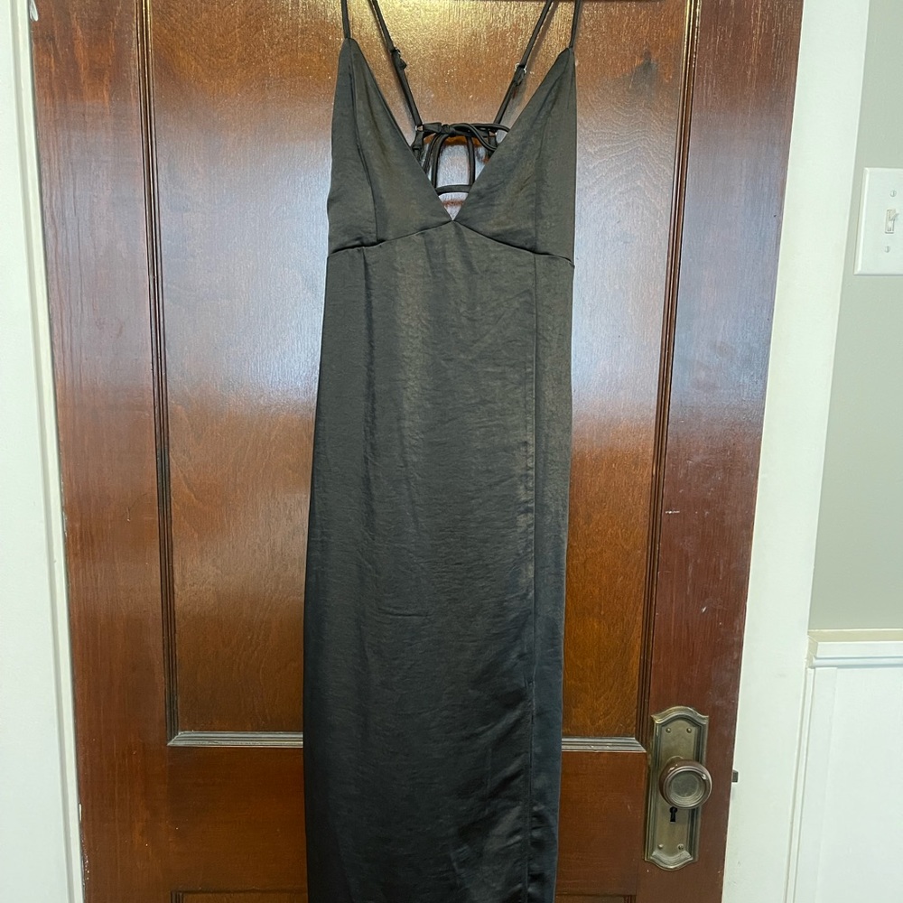 Wild Fable Black Satin Midi dress